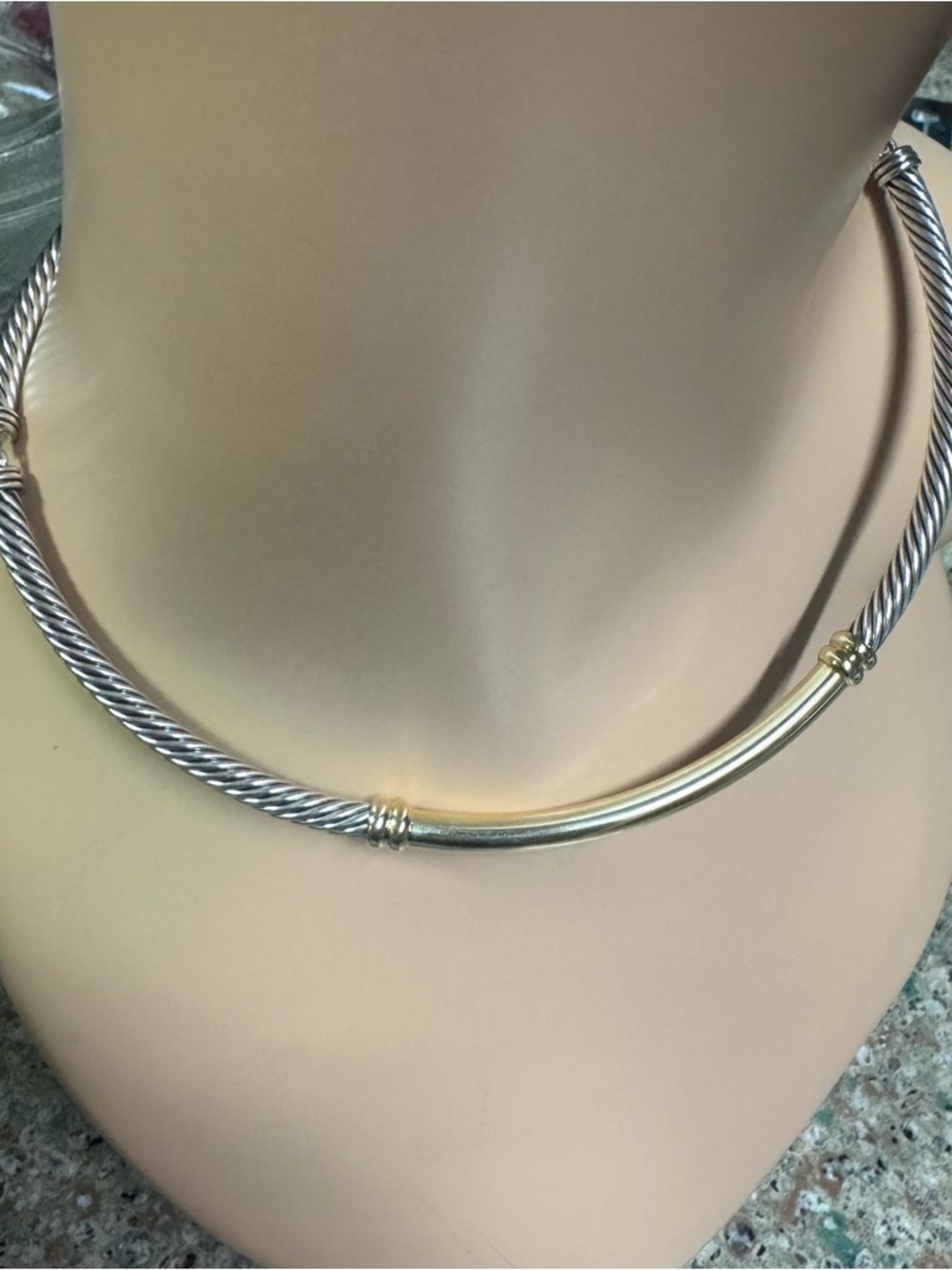 David Yurman Metro 5mm 14k & SS cable necklace